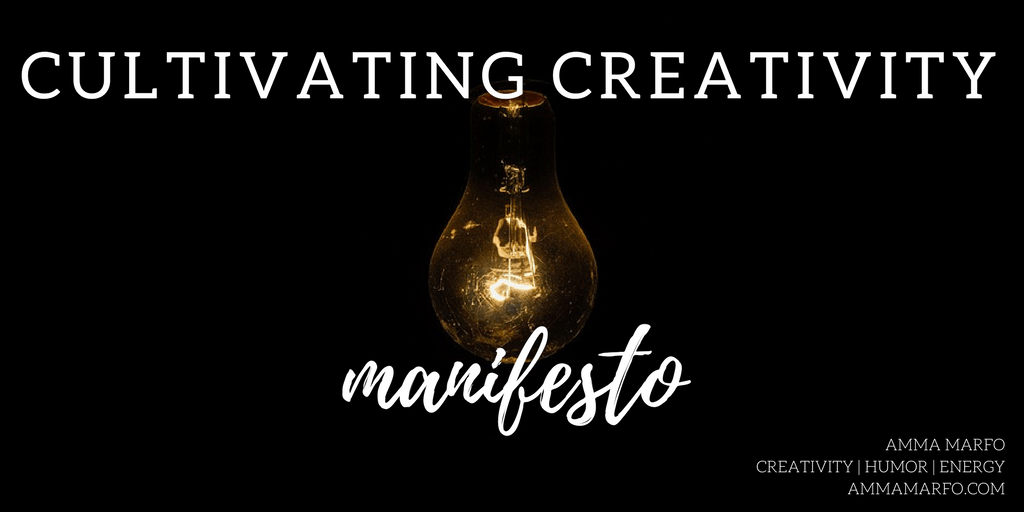 cultivating creativity manifesto with lightbulb background